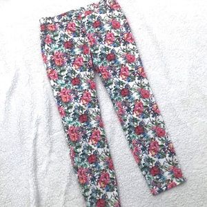 Hallhuber pants floral print Donna straight leg women’s size 6 US UK 10 cotton